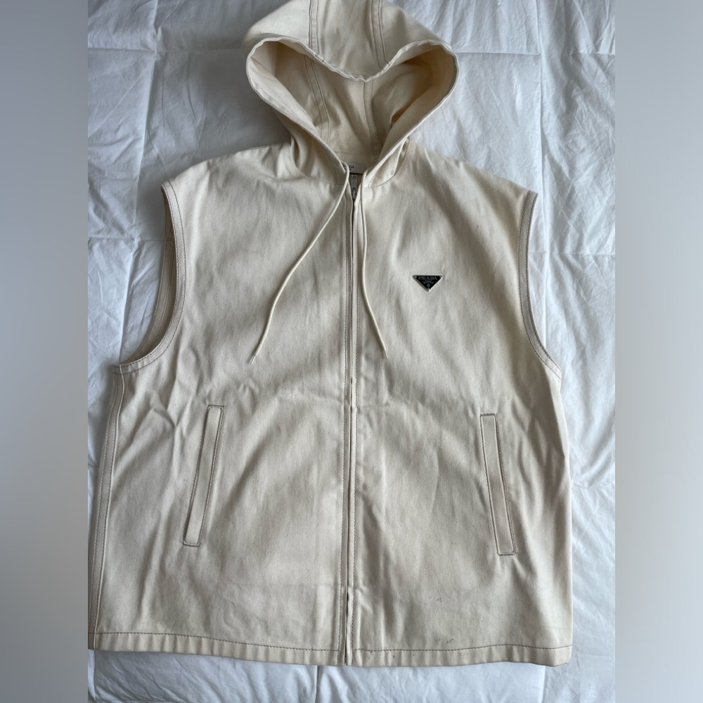 Prada oversized cream vest